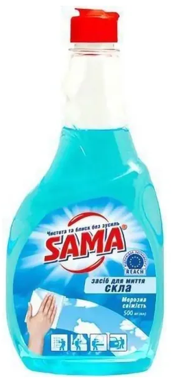 SAMA Засіб для миття скла «Морозна свіжість», 500 мл, змінний блок